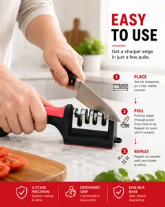 Hangable 4-Stage Knife Sharpener — Multifunctional Kitchen Tool, Handheld Quick Sharpening Stone, New Home-Use Model