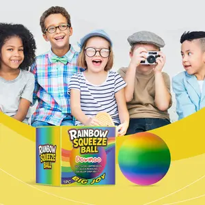 Rainbow Squishy Stress Ball Slow Rising Soft Squeeze Stress Relief Toy
