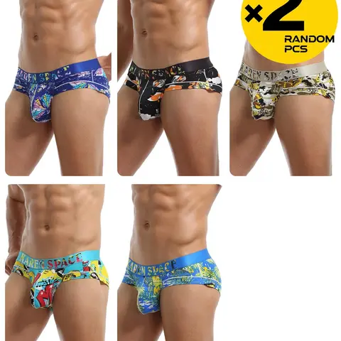 【Black Friday】2/3/4 Pcs Random Color Men's Low-Rise Briefs, Vibrant Tropical Print, Comfortable Breathable Mesh Fabric, Casual Style Slim-Fit Underwear for Home & Daily Wear