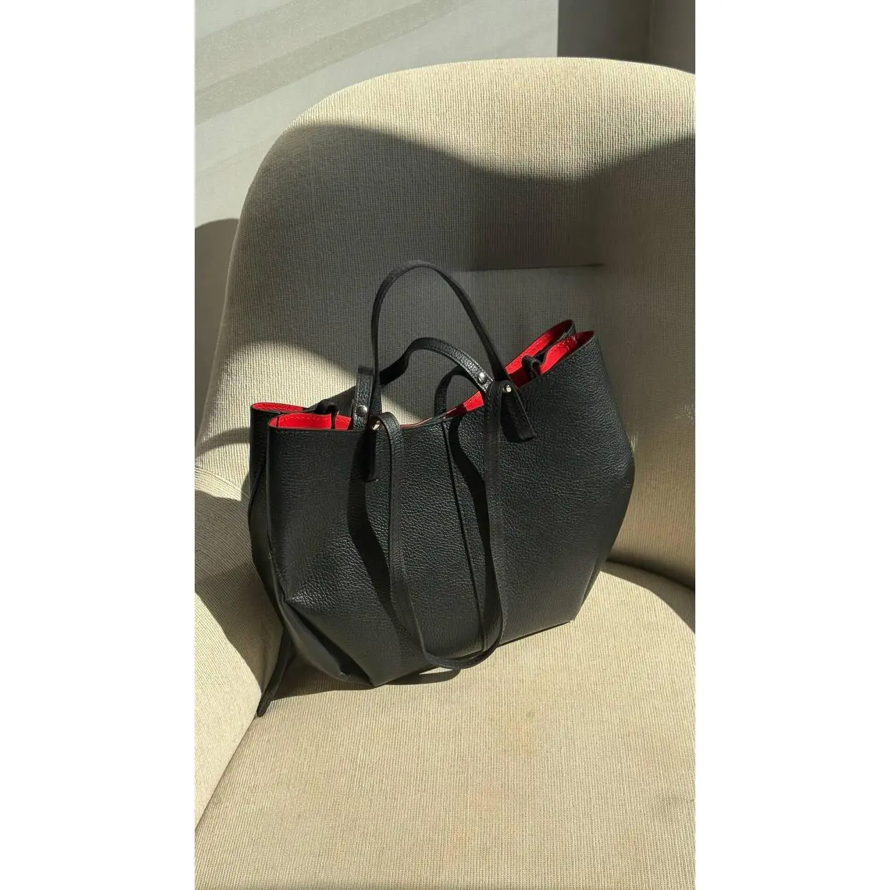 Italian genuine leather bag. Shopper