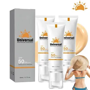 3Pcs Sunscreen To Prevent Sunburn and Tanning, Universal Tinted Face Moisturizer with Sunscreen, SPF 50 PA+++, Water-Resistant and Non-Greasy, for All Skin Types, Facial Skincare