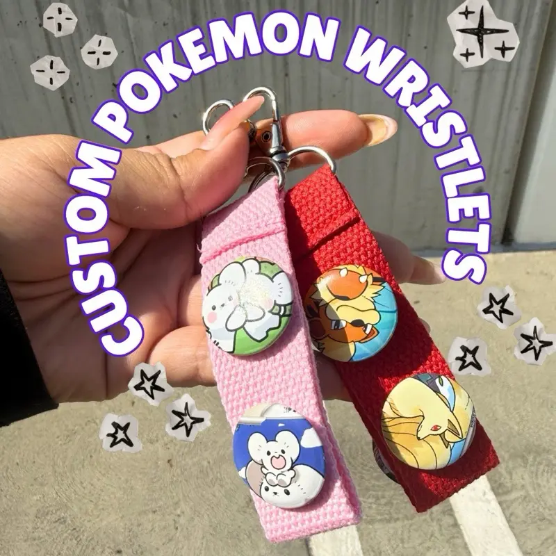Custom Pokemon Keychain + Pins