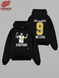 [LEO] Matthew Stafford 9 Premium 100% Cotton Hoodie Shirt, Gunslinger Hoodie, Staff Daddy Sweatshirt, Rams House Fans, Sunday Football Shirt, Game Day Outfit