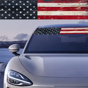 1PC Red White and Blue Design Retro Style American Flag Car Sticker Is Easy To Apply Without Leaving A Trace  Suitable for Car Hoods  Trucks  SUVs  Motorcycles  Patriotic Decoration and American Pride Decoration Car Decals Adhesive Vinyl Decal