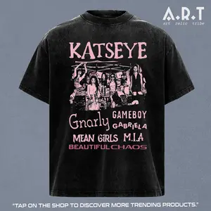 Katseye Beautiful Chaos Tracklist Washed Shirt, Katseye Kpop Wash Shirt, Katseye Gnarly Shirt, Katseye Soft is Strong Tee