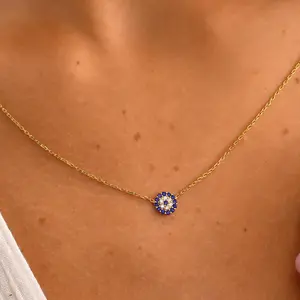 Evil Eye Paved Necklace, Evil Eye Symbol Necklace, Evil Eye Keepsake Necklace, Evil Eye Nazar Necklace, Bridesmaid Evil Eye Pendant, Evil Eye Jewelry Gift, Evil Eye Minimalistic Necklace, Evil Eye Christmas Necklace, Evil Eye Valentines Necklace