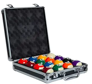 17PCS Professional Pool Balls Billiard Set Regulation Size – Cue Ball Included, Multi Color Balls with Black & Silver Storage Case