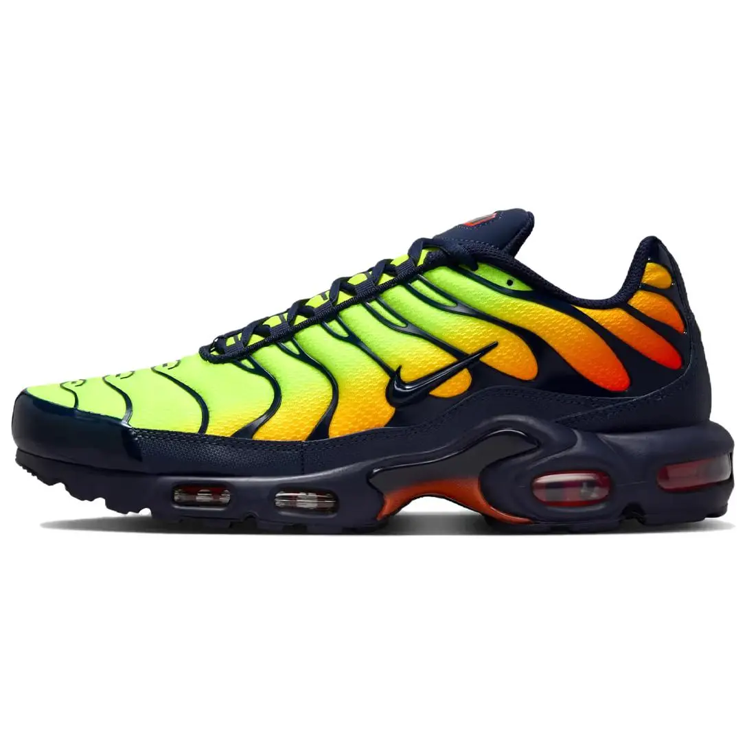 NIKE Air Max Plus 'Lemon Venom' Unisex Trainer, Lightweight Colorblock Sneaker for Casual Wear, Breathable Athletic Shoe, Sports Shoes, Footwear, Unisex Sizes, Bold Colors, True Size Fit, Snug Midfoot, Walking Shoes