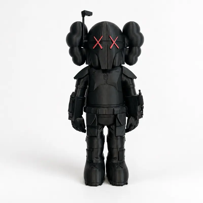 Boba Fett Themed Kaws Inspired Figure 2 Feet Tall Art Statue for Home Display Room Decor Star Wars Fan Collectible