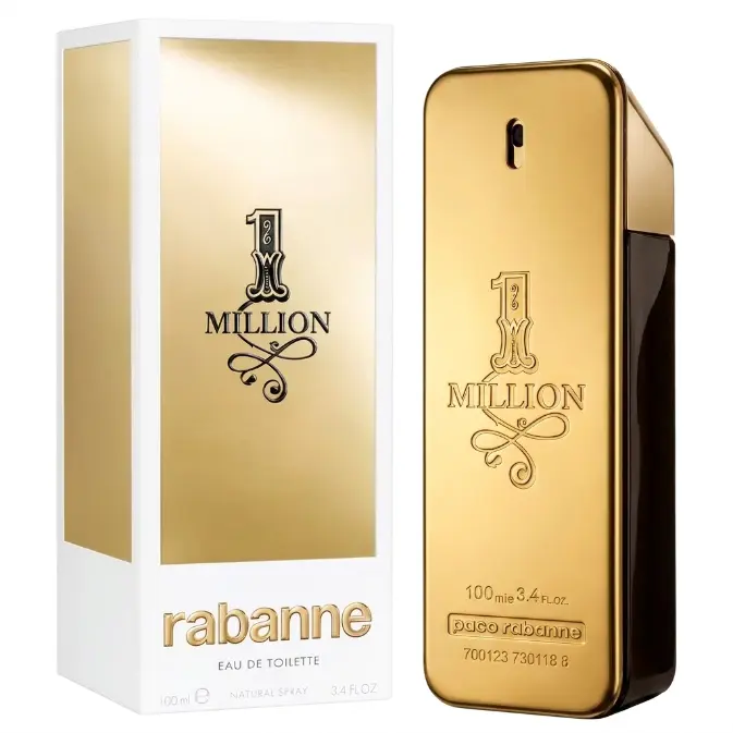 Rabanne 1Million Men's Eau de Toilette Naturale Spray - 3.4 oz (100 ml), Confidence, Adults, 3.4 Fl Oz, Men's Cologne, Citrus Men's Fragrance
