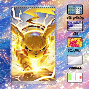 DIY 5D velvet, AB diamonds, fairy dust diamonds, crystal diamonds, yellow charging mouse diamond embroidery, diamond painting handmade kit, special craft diamond art set, wall decoration, gifts for family, lovers, and friends.