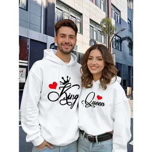 [2025 Couple's ] Thickened Hooded Sweatshirts | 2025 Couple's , Geometric Print Love Design, Unisex CP Outfit, Ins Hot-Selling Same Style Loose Coat for Autumn and Winter  Gift Matching Machine Washable Softness