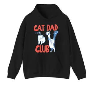Cat Dad Club’ Funny Cat Lover Hoodie | Purr-fect Top For Proud Feline Dads & Kitty Obsessed Folks