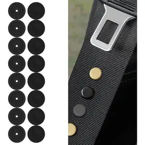 8 Sets Universal Fit Seatbelt Stopper Kit, Seat Belt Stop Button, Snap-on Seat Belt Button Stop, Seat Belt Buckle Button Prevent Buckle from Sliding Down, No Welding Required (Black)