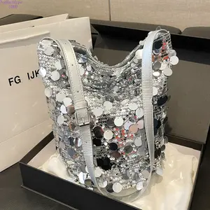 2026 Women's Sequined Chain Dumpling Bag - Elegant, Rhinestone Decorated, Stylish Versatile Trending Purses, Unique Textured Mini Shoulder Crossbody, Shiny Luxury Evening & Daily Purse for Dating, Party, Elegant Bag, Rhinestone Decorated Bag