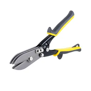 Heavy Duty Aviation Snips, Straight Cut Tin Snips for Sheet Metal, Professional Multi-Purpose Metal Shears, Industrial CR-V Steel Snip, Comfortable Grip Tin Cutter, Essential Roofing Tool for DIYers, High Leverage Compound Action Snip, Sheet Metal Scissor