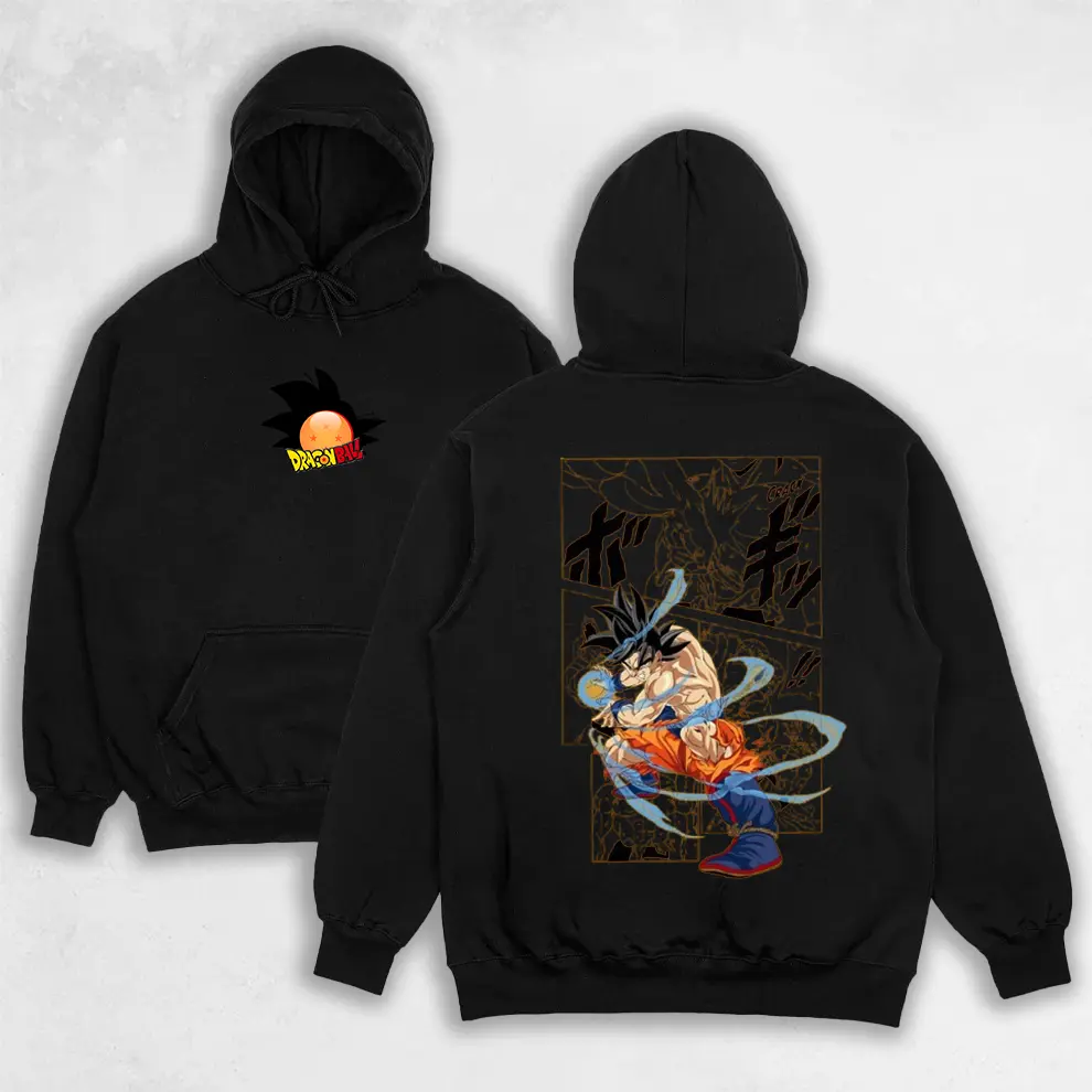 Retro Vintage Goku Kamehameha  - Dragon Ball Anime Oversized Double Printed Shirt, Anime Manga, Heavyweight Cotton, Gift For Anime Fan, Sweatshirt Manga Crewneck