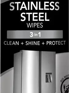 Stainless Steel Cleaner Wipes 30 Count Removes Dirt Grime & Grease No Streaks Residue for Sparkling Clean Shiny Surface Cleaning Supplies