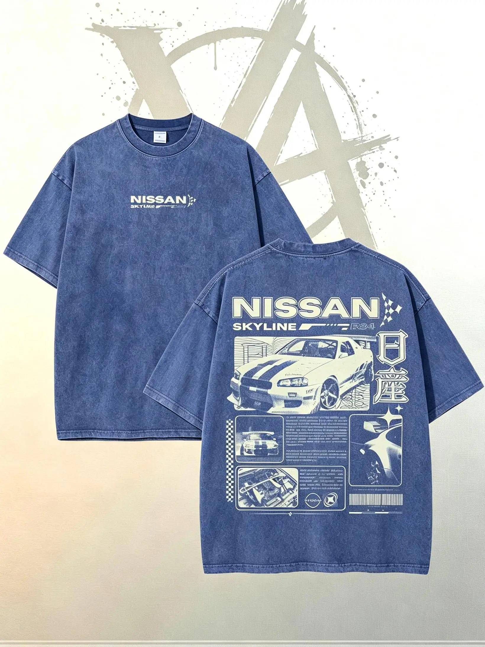 [AVT]Vintage JDM Sports Car Graphic Washed Denim T-Shirt Skyline Men's Graphic Tees Streetwear Outfits Men Vacation Oversized Tshirt Men,couple trendy t-shirts,graphic streetwear t-shirt gift,humor symbol t-shirt,invincible shirt,funny student shirt