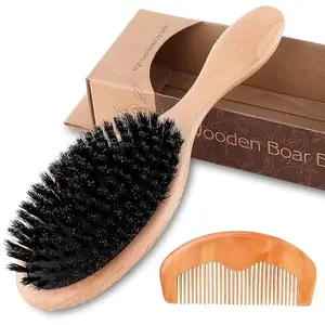 Boar Bristle Hair Brush for Women Men Kid, Soft Natural Bristles Brush for Thin and Fine Hair, Restore Shine and Texture