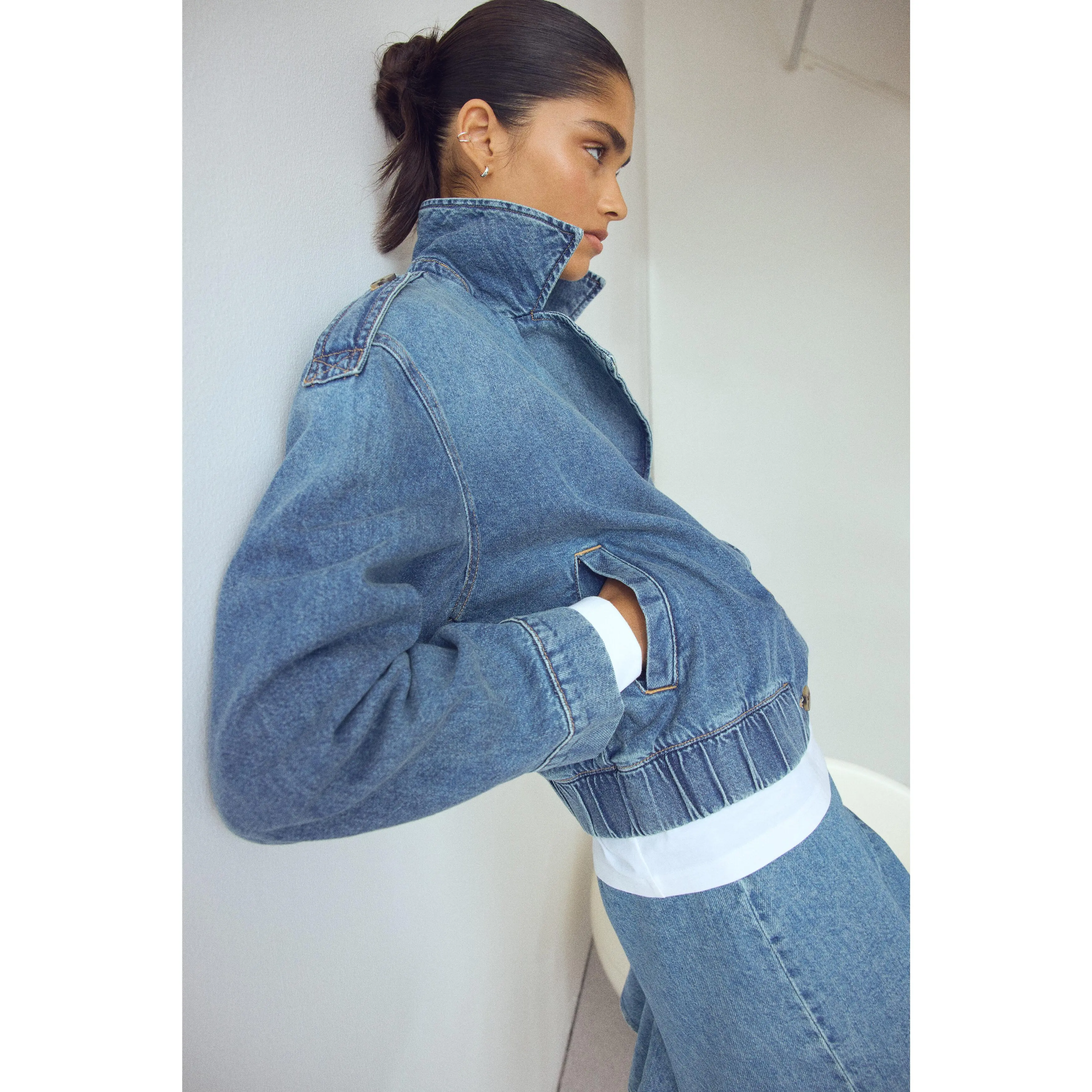 H&M Double-breasted denim jacket
