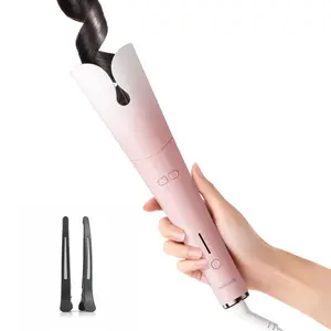 BABONIR Automatic Curling Iron, 1.25'' Rotating Curling Iron, Anti-Scald-Tangle, 500 Million Ionic, Dual Voltage & Lightweight for Travel Automatic Hair Curler, Pink,Hair Styling Tools, Hair Curler, Gifting,Christmas Gifts Holiday Gift