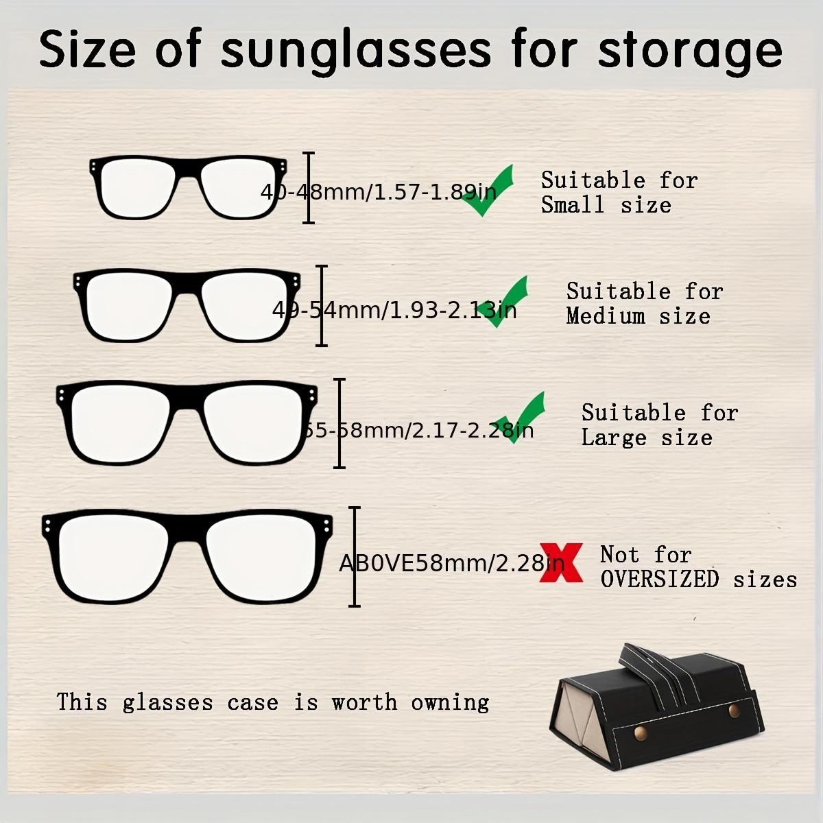 3 Slot Glasses Case Holds 3 Eyeglasses Large Frame Sunglasses Round Frame Prescription Glasses Organizer Set Includes 3 Pairs of Glasses