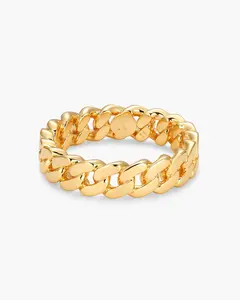 JAXXON Women's Cuban Link Ring Gold