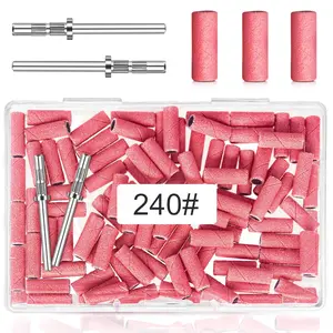 100 count Small Sanding Bands for Nails 240 Grit -  Fine With 3.1MM Mandrel Bit, Upgrade Mini for ,  Gel Manicures and Pedicure