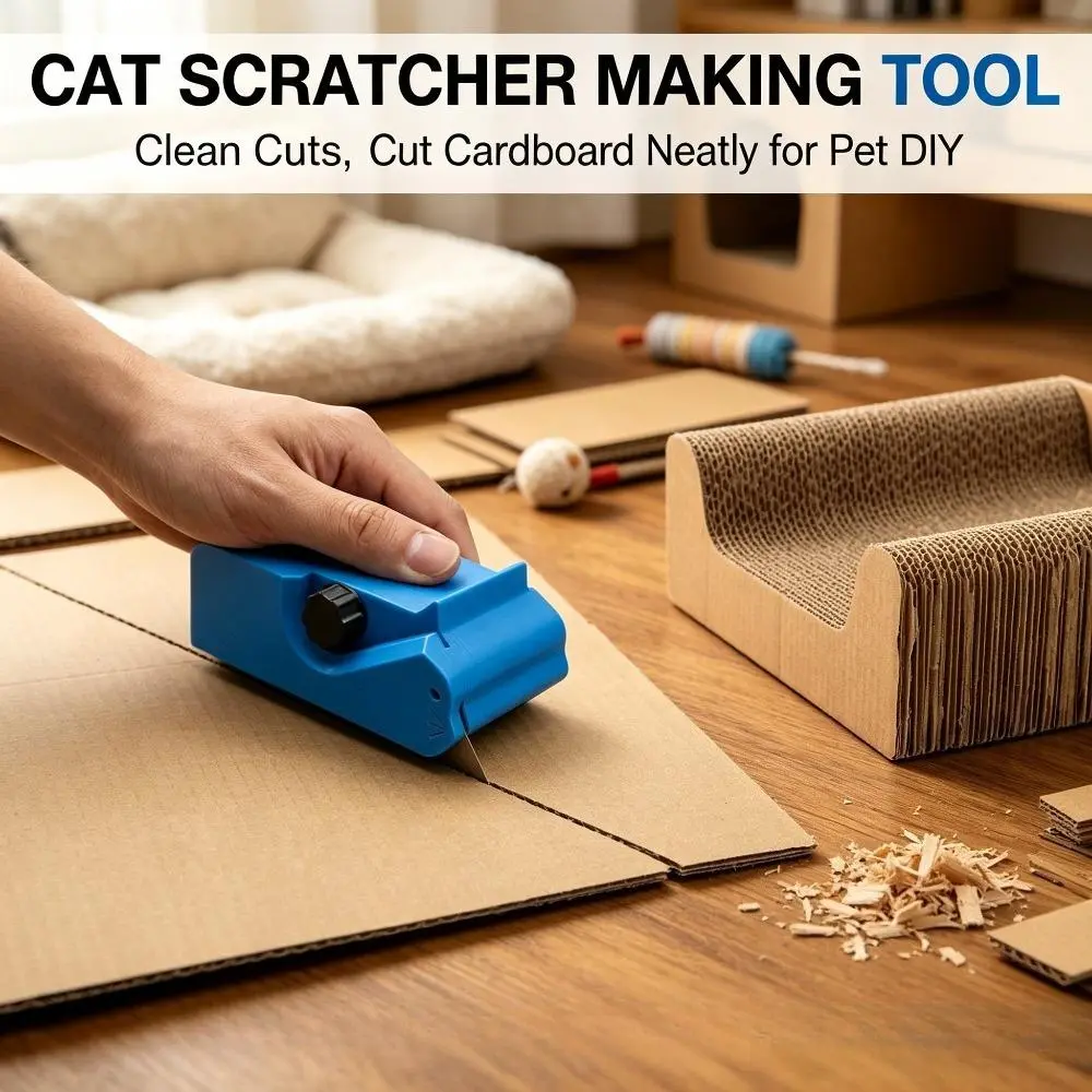 1pc Safe Hand-Held Cardboard Cutter Tool, Corrugated Paper Board Trimmer for DIY Cat Scratcher Making, Household Craft & Packaging Projects