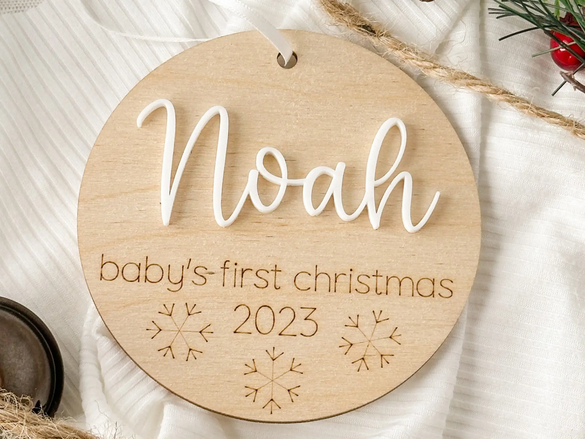 Baby's First Christmas Ornament 2023, New Baby Gift for Christmas, Personalized Ornament for Baby, Custom Newborn Gift, Baby's 1st Christmas