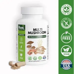 Root Cause Multi Mushroom 10in1 | Focus, Energy, Gut & Immune Support | Reishi, Lions Mane, Shiitake, Turkey Tail, Cordyceps, Maitake, Chaga, Royal Sun Agaricus, White Button, Black Fungus | Mushroom Supplement
