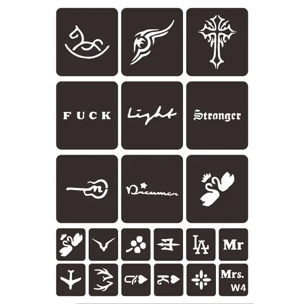 Temporary Tattoos - 50+ Designs, Black Letter Tattoos Easter, Realistic Word Long-lasting Waterproof and Sexy Fake Tattoo Christmas Gift