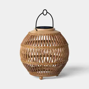 Open Weave Battery/Solar LED Outdoor Medium Lantern - Threshold Open Weave Battery/Solar LED Outdoor Medium Lantern - Threshold