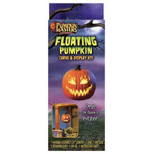 Pumpkin Masters Floating Pumpkin Carve & Display Kit - Create Levitation Illusion in 4 Easy Steps, Includes Carving Saw, Pattern, Hanging Assembly, Lid Clips, and Zip Tie, Halloween Decoration