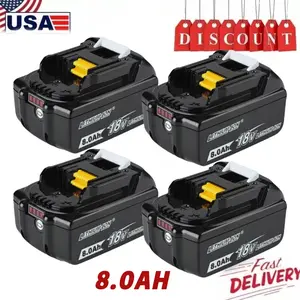 4-Pack For Makita 18V 8.0Ah LXT Lithium-Ion Battery BL1830 BL1850 BL1860 BL1840 100% NEW
