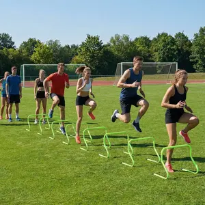 5 Agility Hurdles Height 9.06 Inches PVC Material Portable Football Training Equipment Speed and Agility Training Outdoor Sports Gear