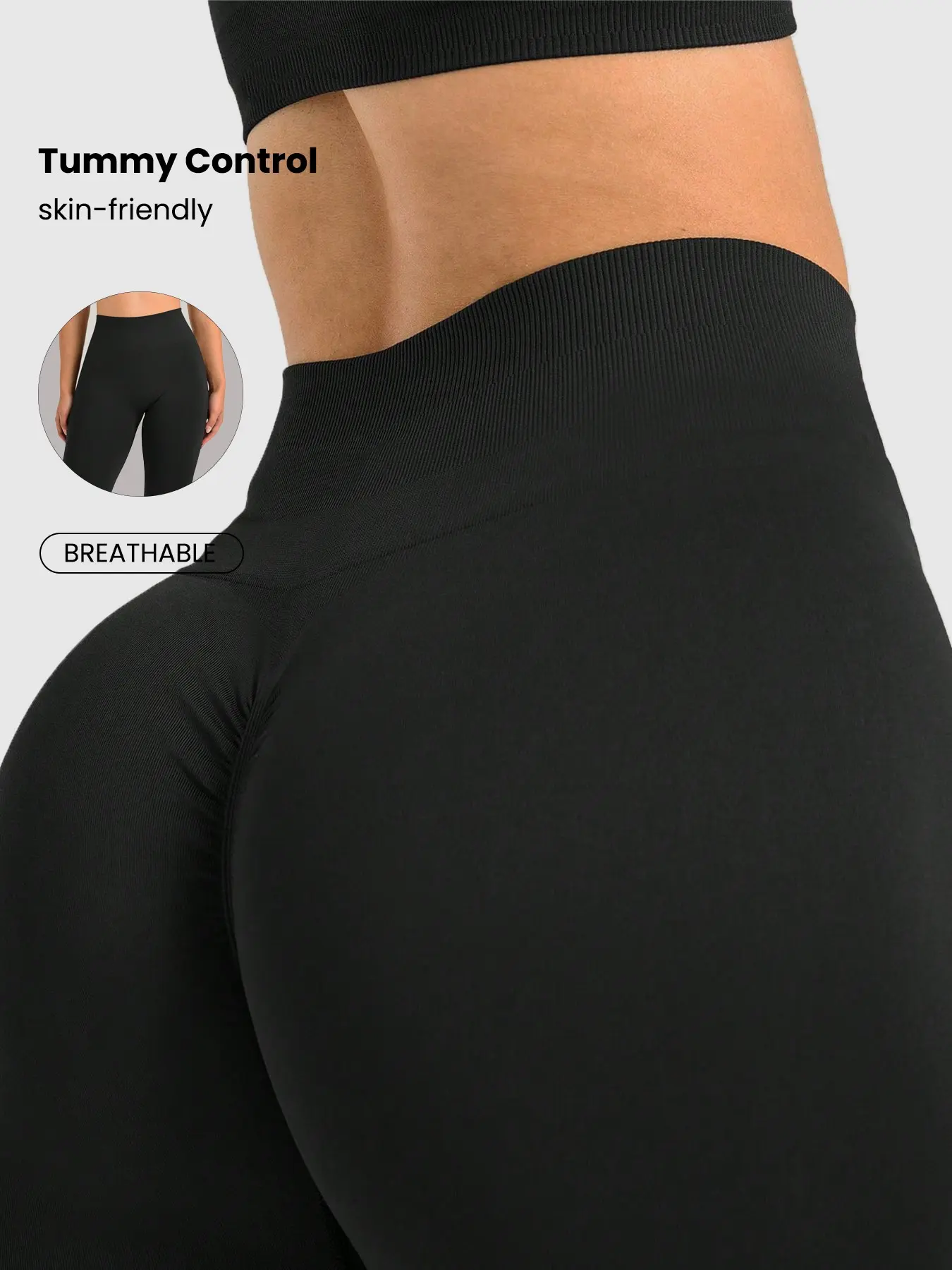 Women's Solid Color Sporty Tight-Fitting Pants, Seamless High Waist Butt Lifting Gym Fitness Pants, Yoga Pants for Gym and Exercise, Seamless Yoga Leggings