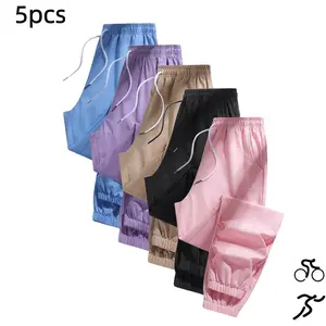 5-Pack New Women’s Quick-Dry Jogger Sweatpants, Drawstring Elastic Waist Lightweight Casual Pants with Pockets, Suitable for Fitness, Running, Training