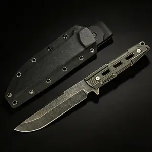 SHINK FORGE Premium Fixed Knife, 440AD Blade, Lightweight Aluminum Handle, K Sheath for Easy Carrying, Ideal for Outdoor Activities and Daily Use