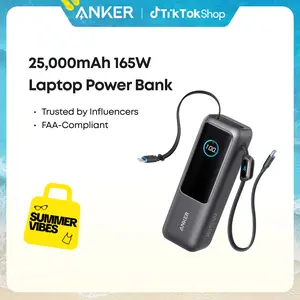 [Spotlight Live] Anker 25,000mAh 165W Laptop Power Bank with Built-In and Retractable Cables for Travel and Work, Fast Charging for 4 Devices