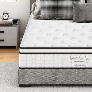 10"12"Hybrid Mattresses in a Box with Comfort Foam and Pocket Coils，Medium Firmness,Ergonomic mattress，Individual Pocket Spring for Motion Isolation，Lumbar Support，Twin Full Queen King Size