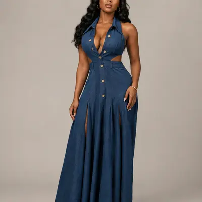 zoa dress blue silver Blue Zoa Retrofete Dress by Retrofete