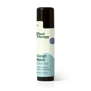 Plant Therapy Cough Relief Clearing Chest Rub 0.5 oz Helps Ease Congestion & Calm Coughs, Supports The Respiratory System, Natural Petroleum-Free Formula with Menthol