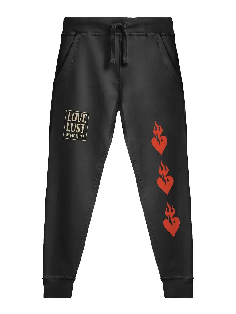 🔥 “LOVE OR LUST” Flame Heart Sweatpants | HQ MAR Streetwear Drop