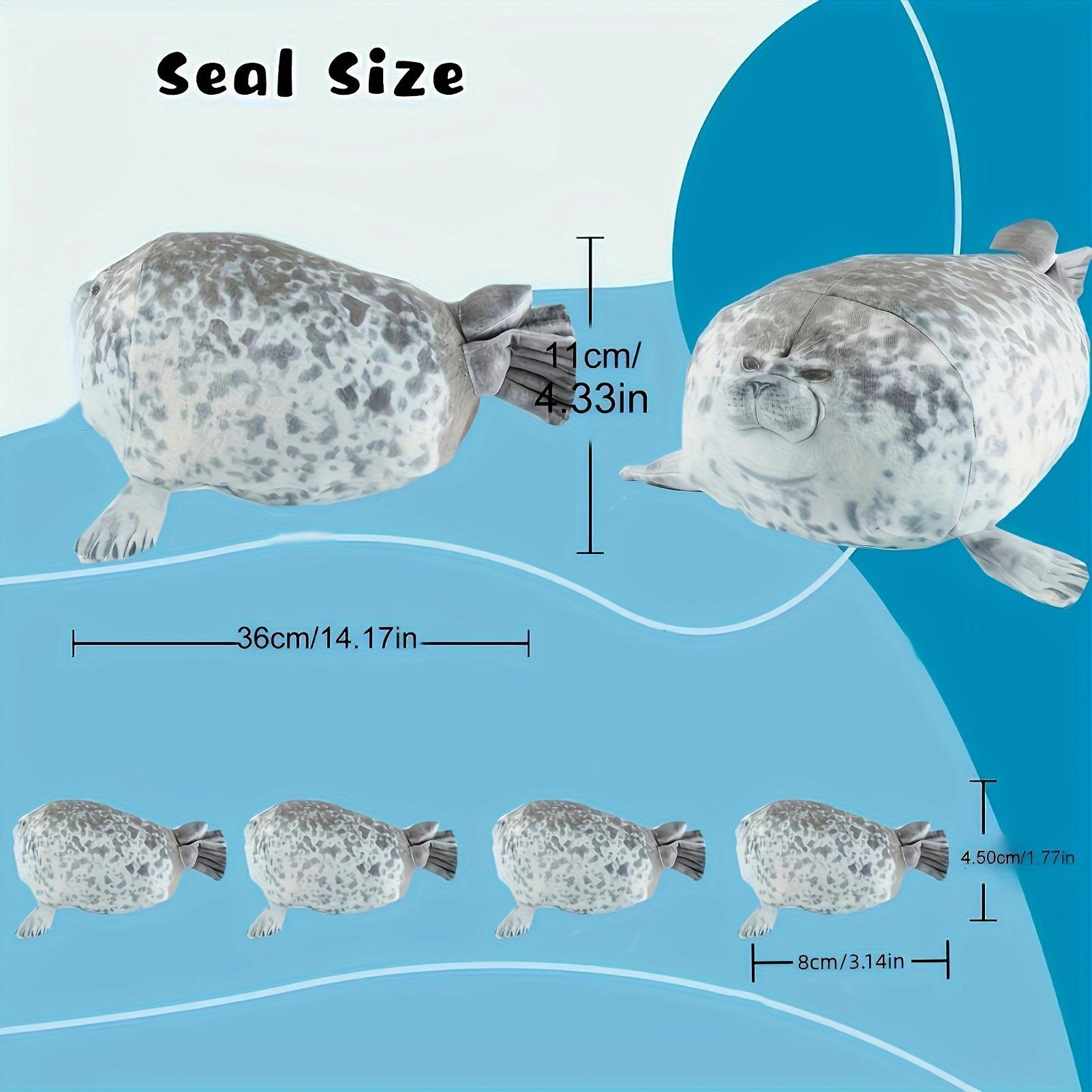 36Cm/14.17In Chubby Blob Seal Plush with 4 Little Seal Plushies in Her Tummy 3D Novelty Sea Lion Gift Present Animal for Girls And Boys