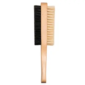 Double Sided Boar Bristle Hair Brush - Soft Hard Finishing & Smoothing Hairbrush for Slick Back Hair to Style, Polish, & Lay Down Hair Flat to Create a Sleek Hairstyle for Bun, Slickback Haircare Heatless