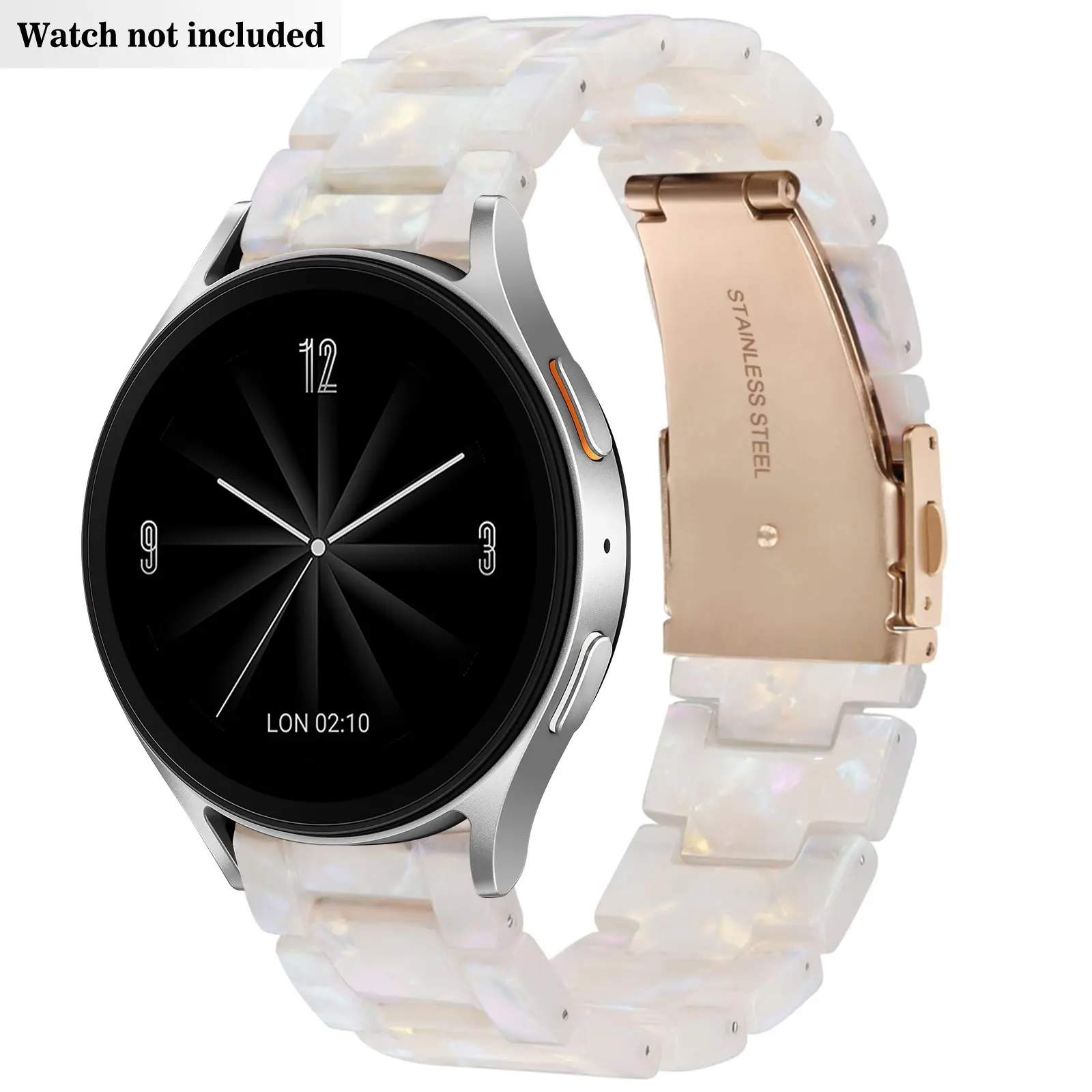 Resin Strap for Samsung Galaxy Watch 7/6/5/4 40mm 44mm, 20mm Width, Lightweight Fashion, Waterproof Adjustable, Unisex, Compatible with Galaxy Watch Fe 40mm