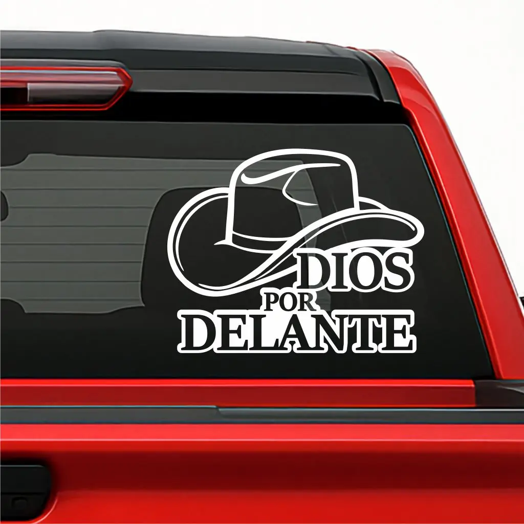 Cowboy Hat “Dios por Delante” Sticker / Calca Vaquera en Vinil