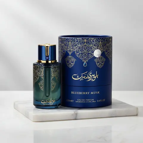 Arabiyat Prestige Blueberry Musk Unisex Blue Liquid EDP Perfume (3-3.9 fl oz Bottle) - Regular Edition Arabic-Inspired EDP Fragrances with Aromatic Sweet Scent, Blackberry, Rose, Lavender, Patchouli, Vanilla, All-Day Wear for Everyday Style